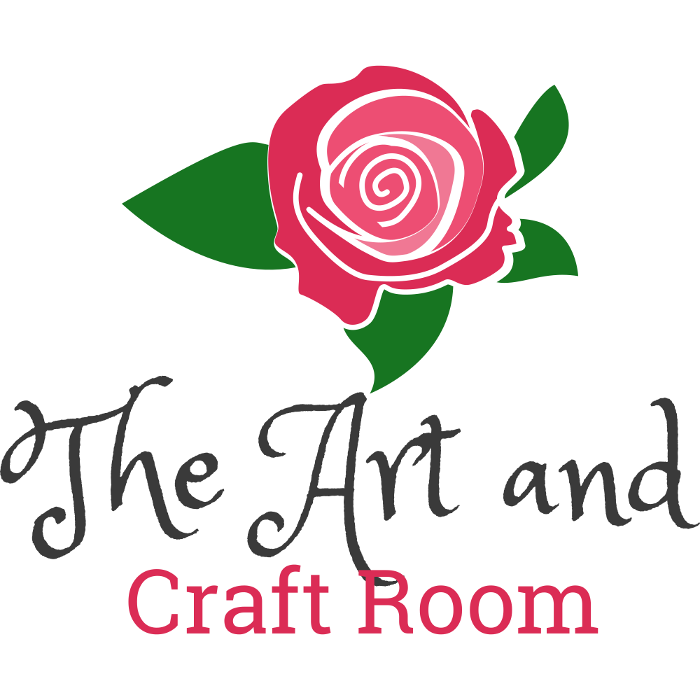 A rose with leaves on it and the words " the art and craft room ".
