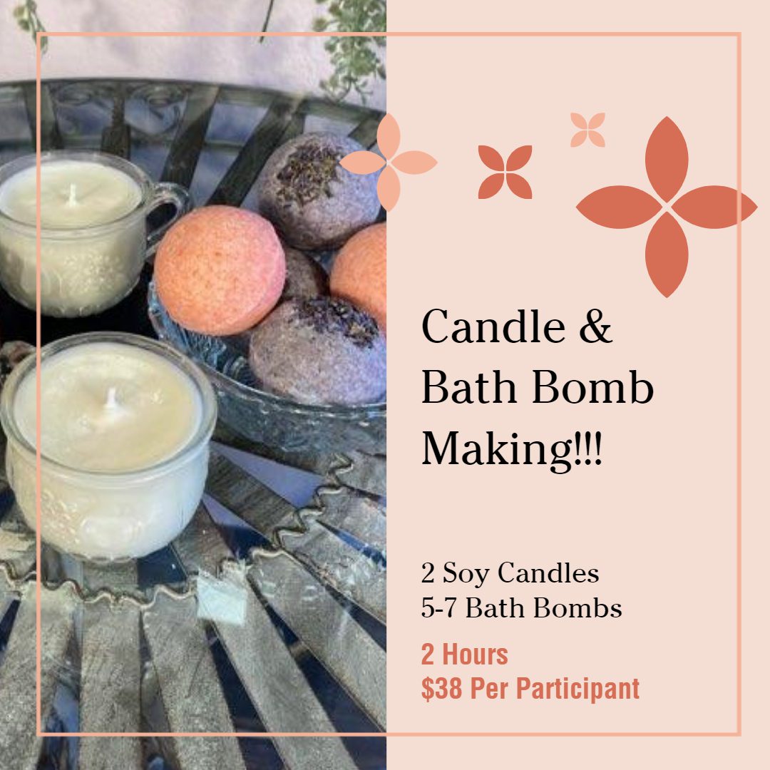 A candle and bath bomb making class