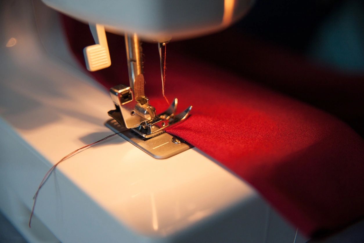 A close up of the sewing machine on the table