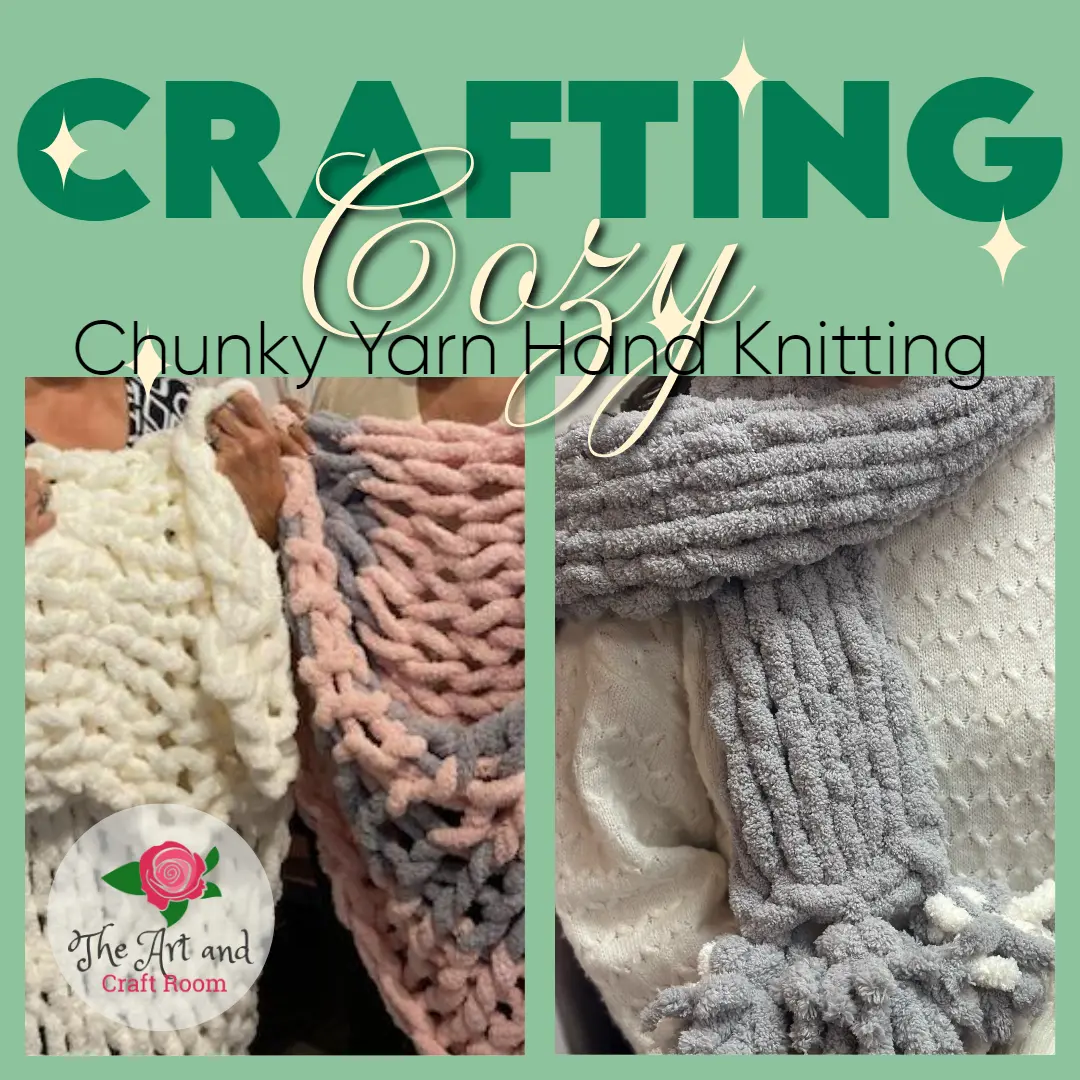 A close up of two different types of knitting