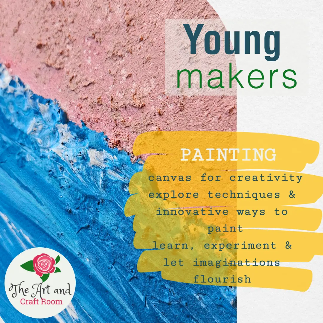 A painting with the words young makers written above it.